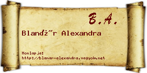 Blanár Alexandra névjegykártya