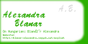 alexandra blanar business card